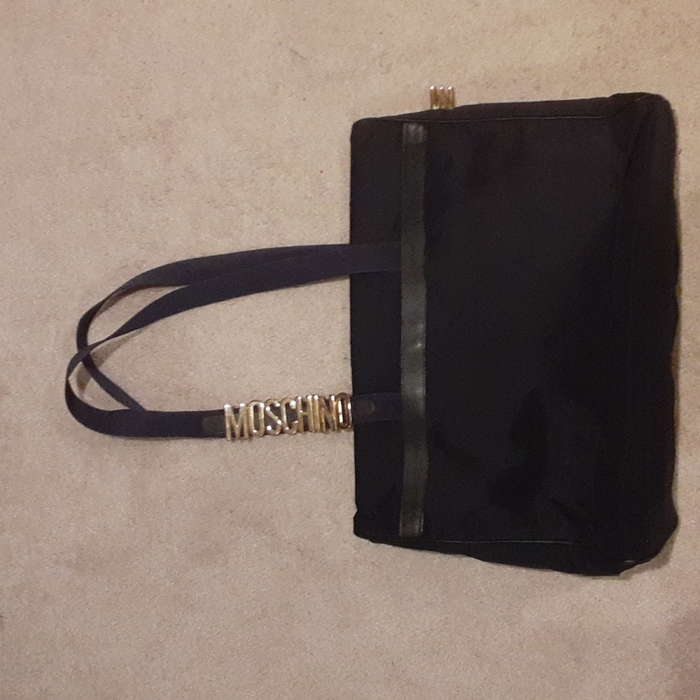 Navy blue moschino Redwall tote bag